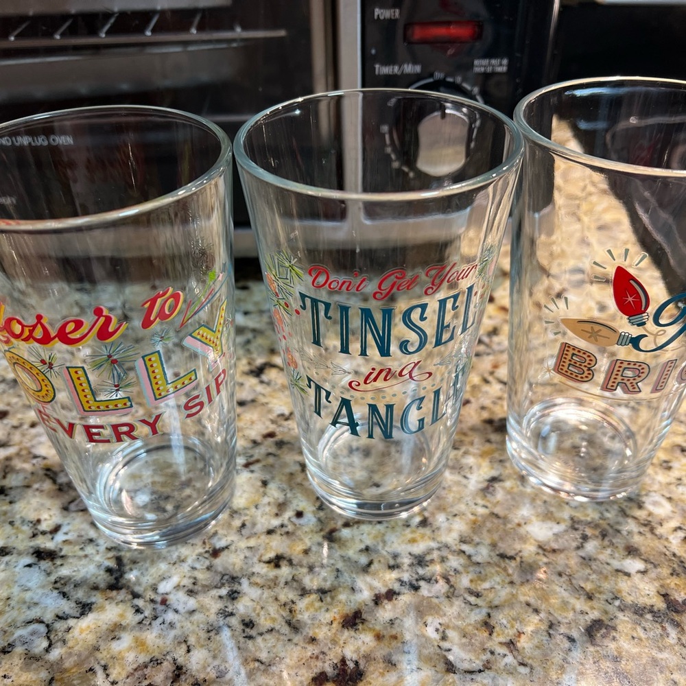Wanda June Santa's Saloon 16.3oz Glass Tumbler Set 3 by Miranda Lambert